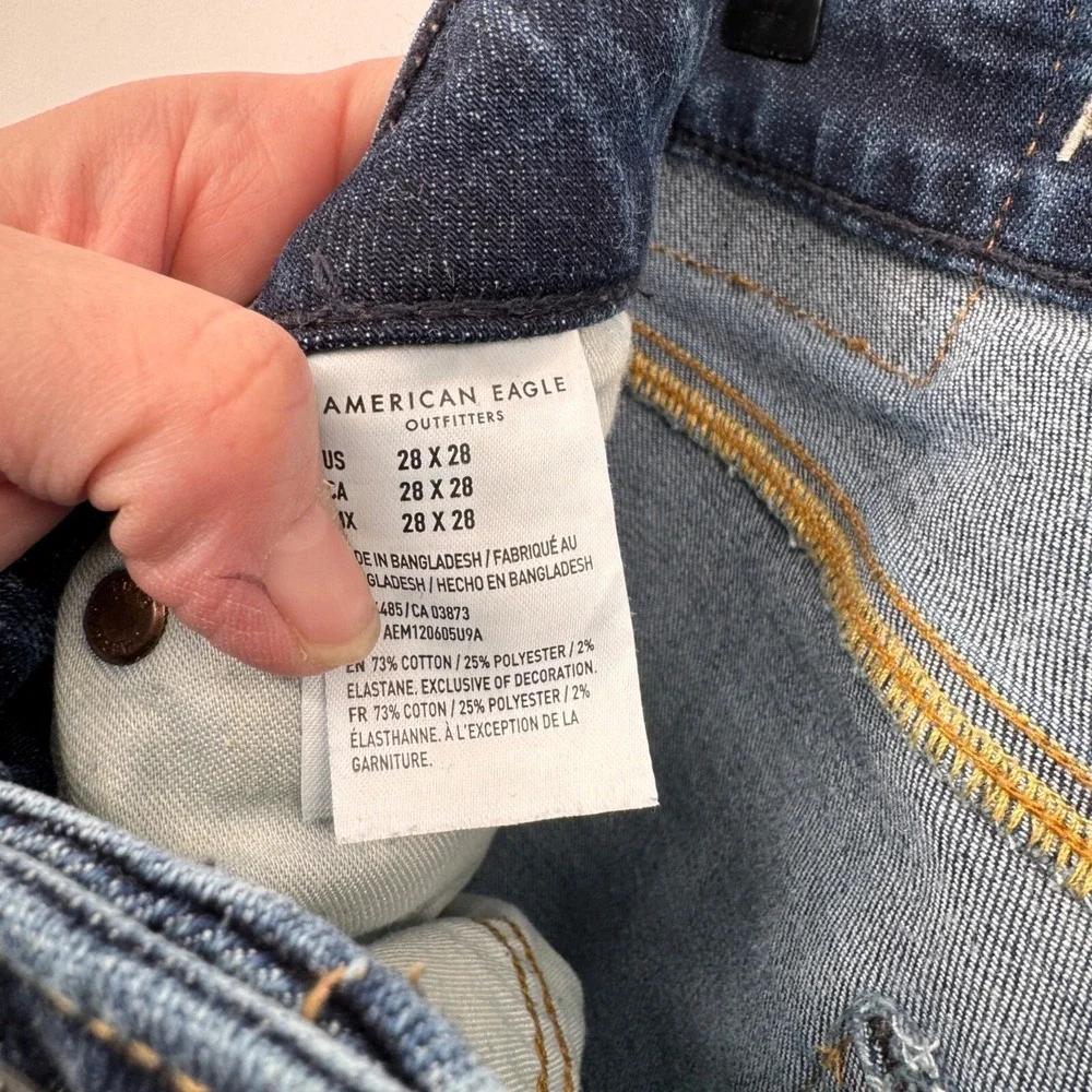 American Eagle Slim Straight Jeans Mens 28x28 Blue Cotton Next Level Airflex